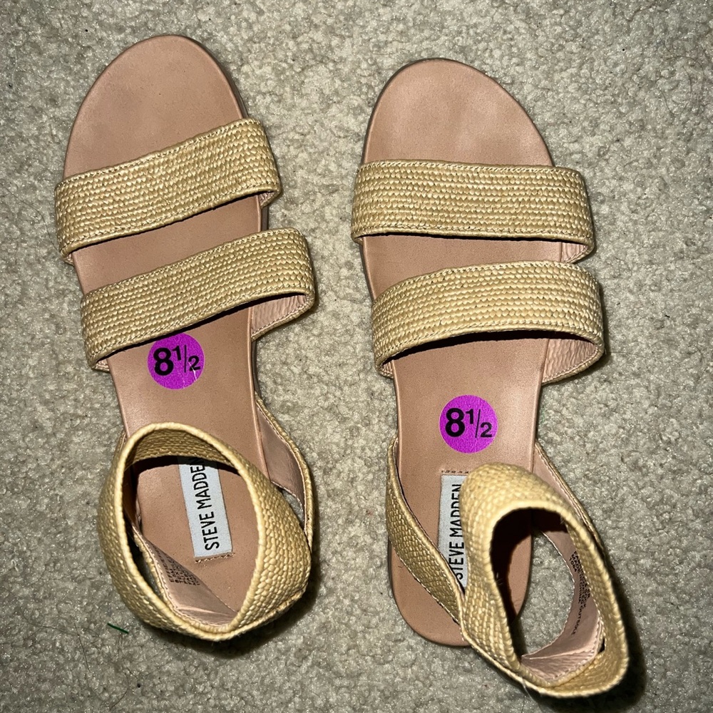 Steve Madden Sandals Straw Look